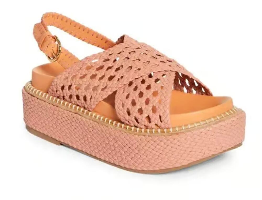 Ulla Johnson Gili Woven Leather Flatform Sandals Sundew Size 9/9.5 US 40 EU NIB